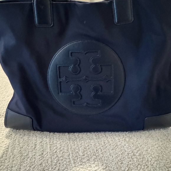 Tory Burch Ella navy blue nylon leather tote - Picture 3 of 12